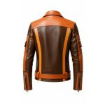 Brown Genuine Leather Biker Jacket