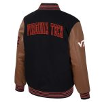 Colosseum Black Virginia Leather Varsity Jacket