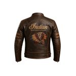 Indian Motorcycle Distressed Brown Leather Jacket