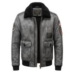 B3 RAF Flight Grey Shearling Leather Jacket
