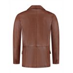 Cognac Brown Leather Blazer