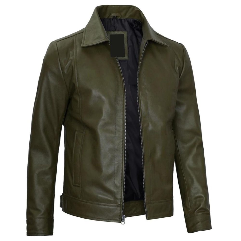 dark-green-real-leather-jacket