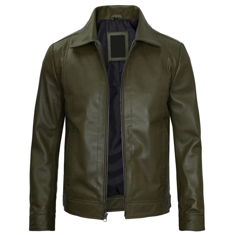 dark-green-real-leather-jacket