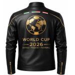 FIFA World Cup 2026 Black Leather Football Jacket