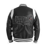 Illinois Black Varsity Leather Jacket