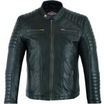 Men’s Biker Style Black Leather Jacket