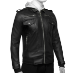 mens-black-leather-jacket-with-grey-hood