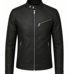 Men’s Cafe Racer Grey Leather Jacket