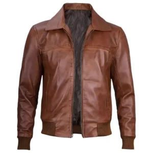 mens-distressed-brown-leather-bomber-jacket