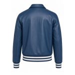 Men’s Light Blue Varsity Leather Jacket