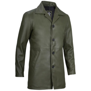 mens-military-green-leather-car-coat