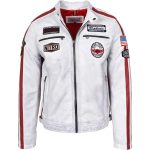 Men’s Motorsport White Racing Biker Leather Jacket