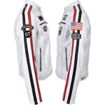 Men’s Motorsport White Racing Biker Leather Jacket