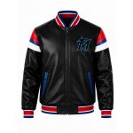 MLB Miami Marlins Leather Varsity Jacket