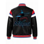 MLB Miami Marlins Leather Varsity Jacket
