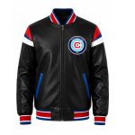 MLS Chicago Fire Football Club Leather Varsity Jacket