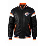 NBA Oklahoma City Thunder Varsity Leather Jacket