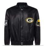 NFL Green Bay Packers Black Leather Jacket