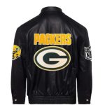 NFL Green Bay Packers Black Leather Jacket