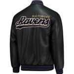 NFL Team Baltimore Ravens Leather Varsity Jacket