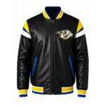 NHL Nashville Predators Leather Varsity Jacket