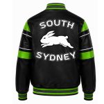 NRL South Sydney Rabbitohs Leather Varsity Jacket