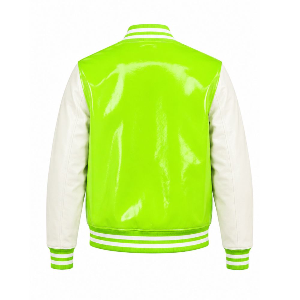 Premium Green Patent Leather Varsity Jacket