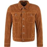 Tan Suede Leather Trucker Jacket
