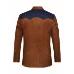 Two-Tone Tan Suede Leather Blazer