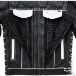 Wildfire Rouge Black and White Motorcycle Leather Jacket