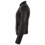 Women’s Black Cafe Racer Leather Jacket