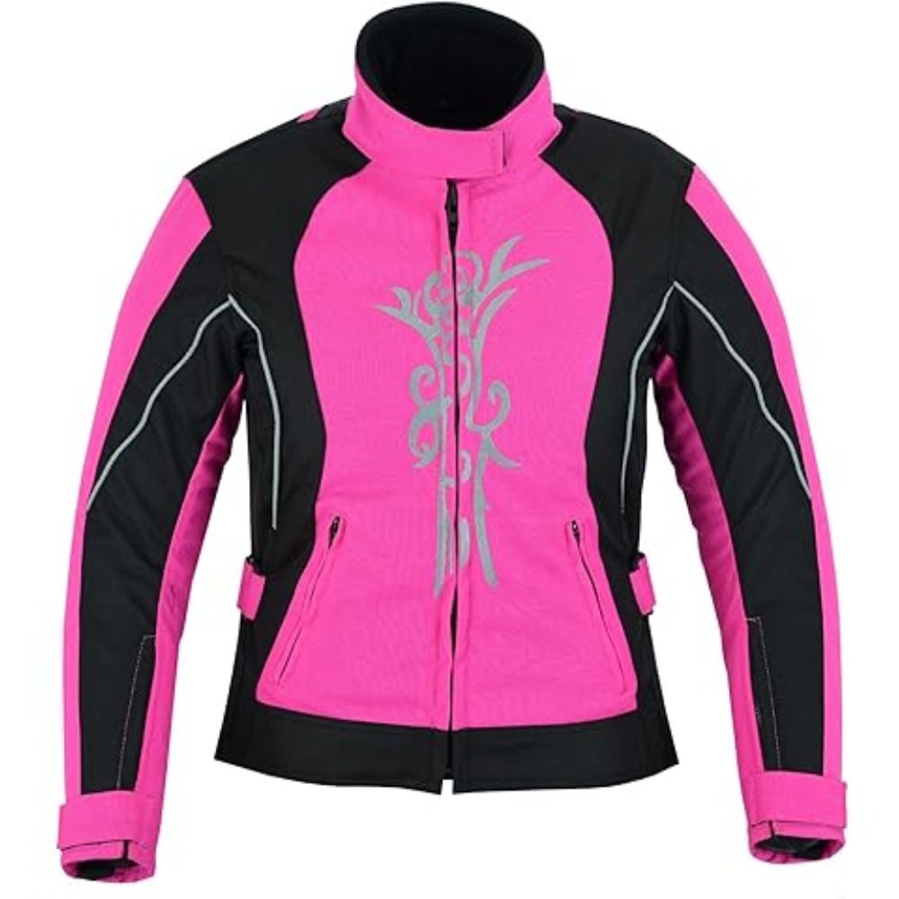 Women’s Graphic Embroidery Pink Motorcycle Jacket Women’s Graphic Embroidery Pink Motorcycle Jacket