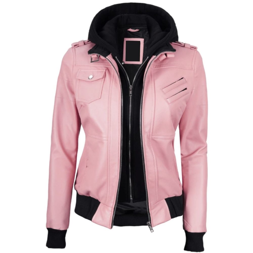 womens-pink-leather-jacket-with-removable-hood