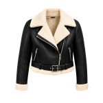 Women's Winter Cropped Shearling Leather Jacket