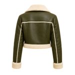 Women's Winter Cropped Shearling Leather Jacket