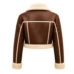 Women's Winter Cropped Shearling Leather Jacket